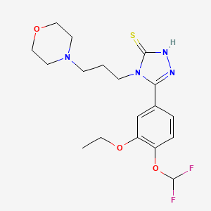 molecular formula C18H24F2N4O3S B10960083 5-[4-(difluoromethoxy)-3-ethoxyphenyl]-4-[3-(morpholin-4-yl)propyl]-4H-1,2,4-triazole-3-thiol 