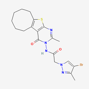 2-(4-Bromo-3-methyl-1H-pyrazol-1-YL)-N-[2-methyl-4-oxo-5,6,7,8,9,10-hexahydrocycloocta[4,5]thieno[2,3-D]pyrimidin-3(4H)-YL]acetamide