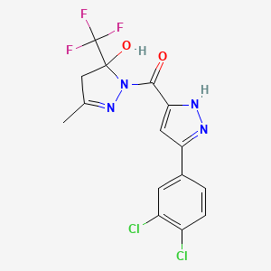 [5-(3,4-dichlorophenyl)-1H-pyrazol-3-yl][5-hydroxy-3-methyl-5-(trifluoromethyl)-4,5-dihydro-1H-pyrazol-1-yl]methanone