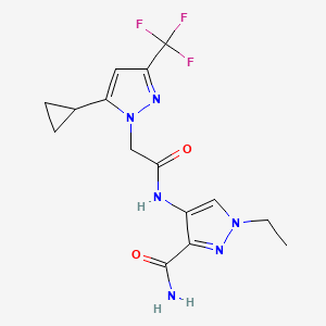 4-({[5-cyclopropyl-3-(trifluoromethyl)-1H-pyrazol-1-yl]acetyl}amino)-1-ethyl-1H-pyrazole-3-carboxamide