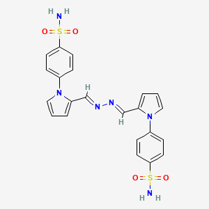 molecular formula C22H20N6O4S2 B10960133 4,4'-{(1E,2E)-hydrazine-1,2-diylidenebis[(E)methylylidene-1H-pyrrole-2,1-diyl]}dibenzenesulfonamide 