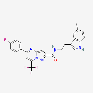 molecular formula C25H19F4N5O B10960140 5-(4-fluorophenyl)-N-[2-(5-methyl-1H-indol-3-yl)ethyl]-7-(trifluoromethyl)pyrazolo[1,5-a]pyrimidine-2-carboxamide 