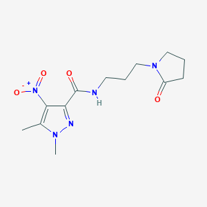 1,5-dimethyl-4-nitro-N-[3-(2-oxopyrrolidin-1-yl)propyl]-1H-pyrazole-3-carboxamide