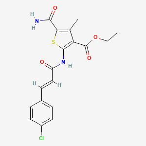 molecular formula C18H17ClN2O4S B10960193 ethyl 5-carbamoyl-2-{[(2E)-3-(4-chlorophenyl)prop-2-enoyl]amino}-4-methylthiophene-3-carboxylate 