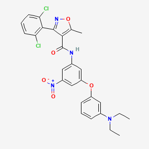 molecular formula C27H24Cl2N4O5 B10960208 3-(2,6-dichlorophenyl)-N-{3-[3-(diethylamino)phenoxy]-5-nitrophenyl}-5-methyl-1,2-oxazole-4-carboxamide 