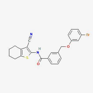 molecular formula C23H19BrN2O2S B10960213 3-[(3-bromophenoxy)methyl]-N-(3-cyano-4,5,6,7-tetrahydro-1-benzothiophen-2-yl)benzamide 