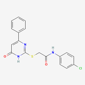 molecular formula C18H14ClN3O2S B10960232 N-(4-chlorophenyl)-2-[(4-hydroxy-6-phenylpyrimidin-2-yl)sulfanyl]acetamide 