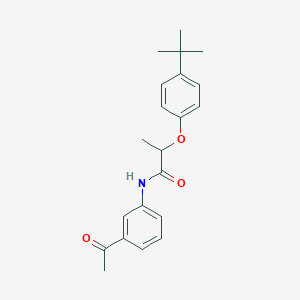 molecular formula C21H25NO3 B10960233 N-(3-acetylphenyl)-2-(4-tert-butylphenoxy)propanamide 