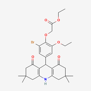 Ethyl [2-bromo-6-ethoxy-4-(3,3,6,6-tetramethyl-1,8-dioxo-1,2,3,4,5,6,7,8,9,10-decahydroacridin-9-yl)phenoxy]acetate