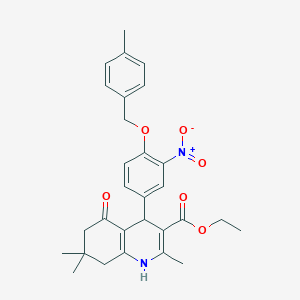 Ethyl 2,7,7-trimethyl-4-{4-[(4-methylbenzyl)oxy]-3-nitrophenyl}-5-oxo-1,4,5,6,7,8-hexahydroquinoline-3-carboxylate