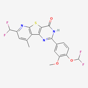 4-[4-(difluoromethoxy)-3-methoxyphenyl]-11-(difluoromethyl)-13-methyl-8-thia-3,5,10-triazatricyclo[7.4.0.02,7]trideca-1(9),2(7),3,10,12-pentaen-6-one