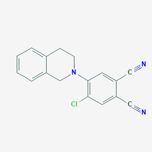 molecular formula C17H12ClN3 B10960319 4-chloro-5-(3,4-dihydroisoquinolin-2(1H)-yl)benzene-1,2-dicarbonitrile 