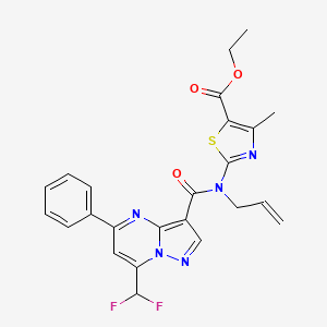 Ethyl 2-[{[7-(difluoromethyl)-5-phenylpyrazolo[1,5-a]pyrimidin-3-yl]carbonyl}(prop-2-en-1-yl)amino]-4-methyl-1,3-thiazole-5-carboxylate