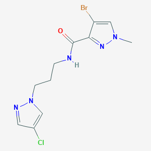 4-bromo-N-[3-(4-chloro-1H-pyrazol-1-yl)propyl]-1-methyl-1H-pyrazole-3-carboxamide