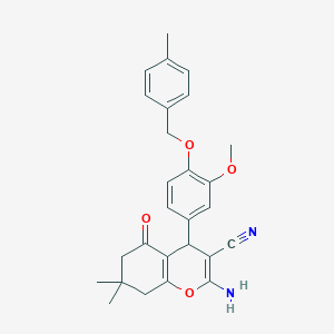 2-amino-4-{3-methoxy-4-[(4-methylbenzyl)oxy]phenyl}-7,7-dimethyl-5-oxo-5,6,7,8-tetrahydro-4H-chromene-3-carbonitrile