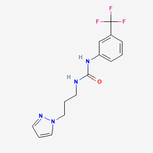 molecular formula C14H15F3N4O B10960359 1-[3-(1H-pyrazol-1-yl)propyl]-3-[3-(trifluoromethyl)phenyl]urea 