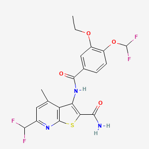 3-{[4-(Difluoromethoxy)-3-ethoxybenzoyl]amino}-6-(difluoromethyl)-4-methylthieno[2,3-B]pyridine-2-carboxamide