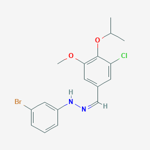 (2Z)-1-(3-bromophenyl)-2-[3-chloro-5-methoxy-4-(propan-2-yloxy)benzylidene]hydrazine