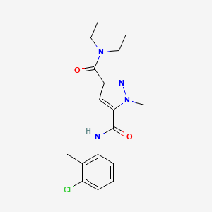 molecular formula C17H21ClN4O2 B10960444 N~5~-(3-chloro-2-methylphenyl)-N~3~,N~3~-diethyl-1-methyl-1H-pyrazole-3,5-dicarboxamide 