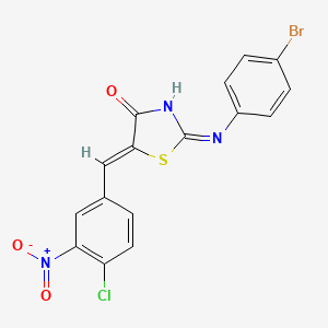 molecular formula C16H9BrClN3O3S B10960454 (5Z)-2-(4-bromoanilino)-5-[(4-chloro-3-nitrophenyl)methylidene]-1,3-thiazol-4-one 