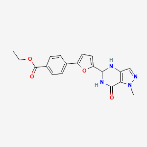 ethyl 4-[5-(1-methyl-7-oxo-4,5,6,7-tetrahydro-1H-pyrazolo[4,3-d]pyrimidin-5-yl)furan-2-yl]benzoate