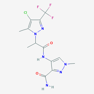 4-({2-[4-chloro-5-methyl-3-(trifluoromethyl)-1H-pyrazol-1-yl]propanoyl}amino)-1-methyl-1H-pyrazole-3-carboxamide