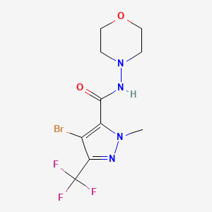 molecular formula C10H12BrF3N4O2 B10960514 4-bromo-1-methyl-N-(morpholin-4-yl)-3-(trifluoromethyl)-1H-pyrazole-5-carboxamide 