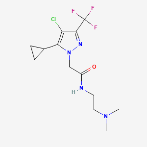 2-[4-chloro-5-cyclopropyl-3-(trifluoromethyl)-1H-pyrazol-1-yl]-N-[2-(dimethylamino)ethyl]acetamide