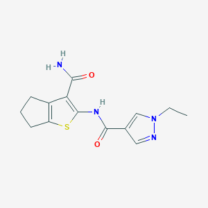 N-(3-carbamoyl-5,6-dihydro-4H-cyclopenta[b]thiophen-2-yl)-1-ethyl-1H-pyrazole-4-carboxamide