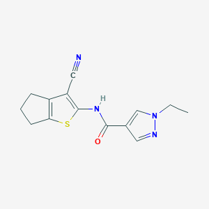 N-(3-cyano-5,6-dihydro-4H-cyclopenta[b]thiophen-2-yl)-1-ethyl-1H-pyrazole-4-carboxamide