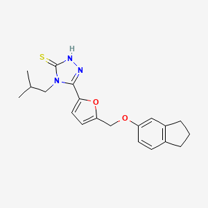 5-{5-[(2,3-dihydro-1H-inden-5-yloxy)methyl]furan-2-yl}-4-(2-methylpropyl)-4H-1,2,4-triazole-3-thiol