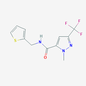 molecular formula C11H10F3N3OS B10960650 1-methyl-N-(thiophen-2-ylmethyl)-3-(trifluoromethyl)-1H-pyrazole-5-carboxamide 