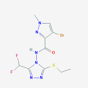 4-bromo-N-[3-(difluoromethyl)-5-(ethylsulfanyl)-4H-1,2,4-triazol-4-yl]-1-methyl-1H-pyrazole-3-carboxamide