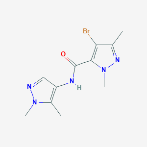 molecular formula C11H14BrN5O B10960664 4-bromo-N-(1,5-dimethyl-1H-pyrazol-4-yl)-1,3-dimethyl-1H-pyrazole-5-carboxamide 