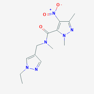 N-[(1-ethyl-1H-pyrazol-4-yl)methyl]-N,1,3-trimethyl-4-nitro-1H-pyrazole-5-carboxamide