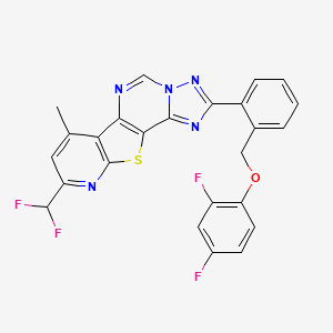 13-(difluoromethyl)-4-[2-[(2,4-difluorophenoxy)methyl]phenyl]-11-methyl-16-thia-3,5,6,8,14-pentazatetracyclo[7.7.0.02,6.010,15]hexadeca-1(9),2,4,7,10(15),11,13-heptaene