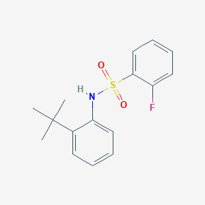 molecular formula C16H18FNO2S B10960719 N-(2-tert-butylphenyl)-2-fluorobenzenesulfonamide 