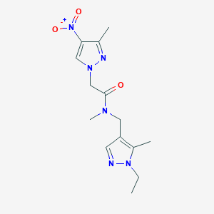 N-[(1-ethyl-5-methyl-1H-pyrazol-4-yl)methyl]-N-methyl-2-(3-methyl-4-nitro-1H-pyrazol-1-yl)acetamide