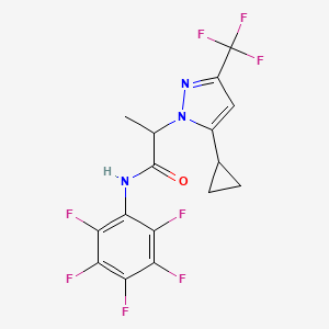 2-[5-cyclopropyl-3-(trifluoromethyl)-1H-pyrazol-1-yl]-N-(pentafluorophenyl)propanamide