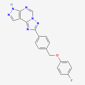 2-{4-[(4-fluorophenoxy)methyl]phenyl}-7H-pyrazolo[4,3-e][1,2,4]triazolo[1,5-c]pyrimidine