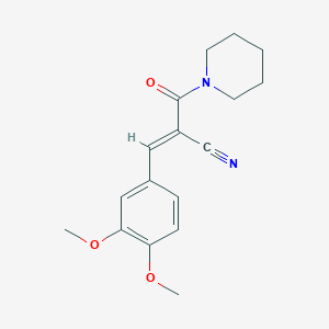 (2E)-3-(3,4-dimethoxyphenyl)-2-(piperidin-1-ylcarbonyl)prop-2-enenitrile