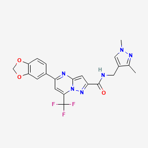 5-(1,3-benzodioxol-5-yl)-N-[(1,3-dimethyl-1H-pyrazol-4-yl)methyl]-7-(trifluoromethyl)pyrazolo[1,5-a]pyrimidine-2-carboxamide