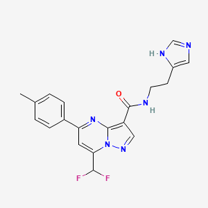 molecular formula C20H18F2N6O B10960759 7-(difluoromethyl)-N-[2-(1H-imidazol-4-yl)ethyl]-5-(4-methylphenyl)pyrazolo[1,5-a]pyrimidine-3-carboxamide 