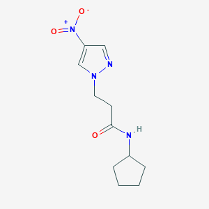 N-cyclopentyl-3-(4-nitro-1H-pyrazol-1-yl)propanamide