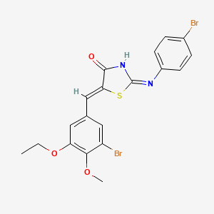 (5Z)-2-(4-bromoanilino)-5-[(3-bromo-5-ethoxy-4-methoxyphenyl)methylidene]-1,3-thiazol-4-one