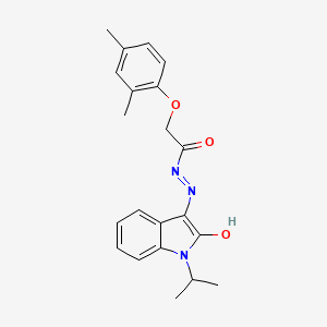 molecular formula C21H23N3O3 B10960806 2-(2,4-dimethylphenoxy)-N'-[(3Z)-2-oxo-1-(propan-2-yl)-1,2-dihydro-3H-indol-3-ylidene]acetohydrazide 