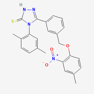 molecular formula C24H22N4O3S B10960833 4-(2,5-dimethylphenyl)-5-{3-[(4-methyl-2-nitrophenoxy)methyl]phenyl}-4H-1,2,4-triazole-3-thiol 