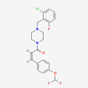 (2Z)-1-[4-(2-chloro-6-fluorobenzyl)piperazin-1-yl]-3-[4-(difluoromethoxy)phenyl]prop-2-en-1-one