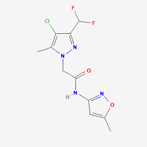 2-[4-chloro-3-(difluoromethyl)-5-methyl-1H-pyrazol-1-yl]-N-(5-methyl-1,2-oxazol-3-yl)acetamide