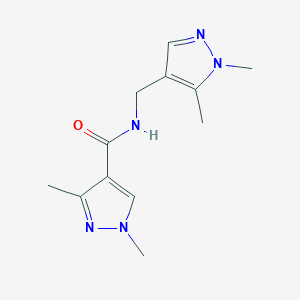 molecular formula C12H17N5O B10960842 N-[(1,5-dimethyl-1H-pyrazol-4-yl)methyl]-1,3-dimethyl-1H-pyrazole-4-carboxamide 